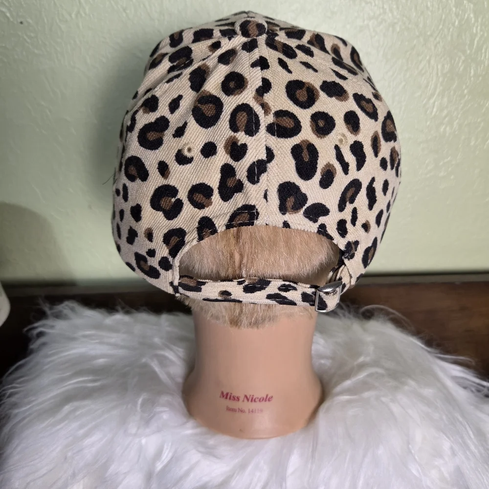 Leopard Print Ladies Adjustable Ponytail Cap with 'Fabulous' Front Patch, NWOT - Picture 6 of 9